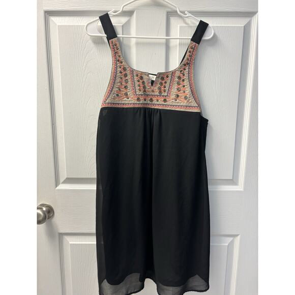 Umgee Black Dress With Brown And Orange Chest Detail XL - Picture 1 of 4